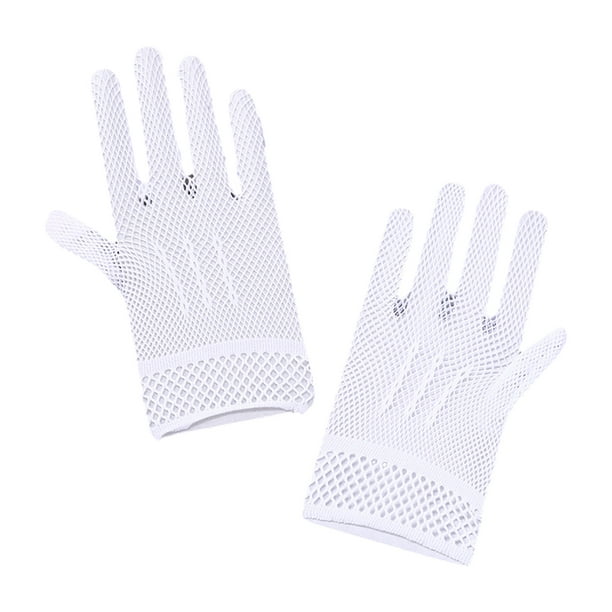 Wweixi Non-sliding Mesh Fishnet Gloves High-end Texture And Fine Stitching  Lace Made Gloves Mesh Fishnet white 