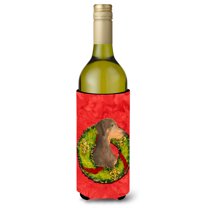 Doberman Cristmas Wreath Wine Bottle Hugger