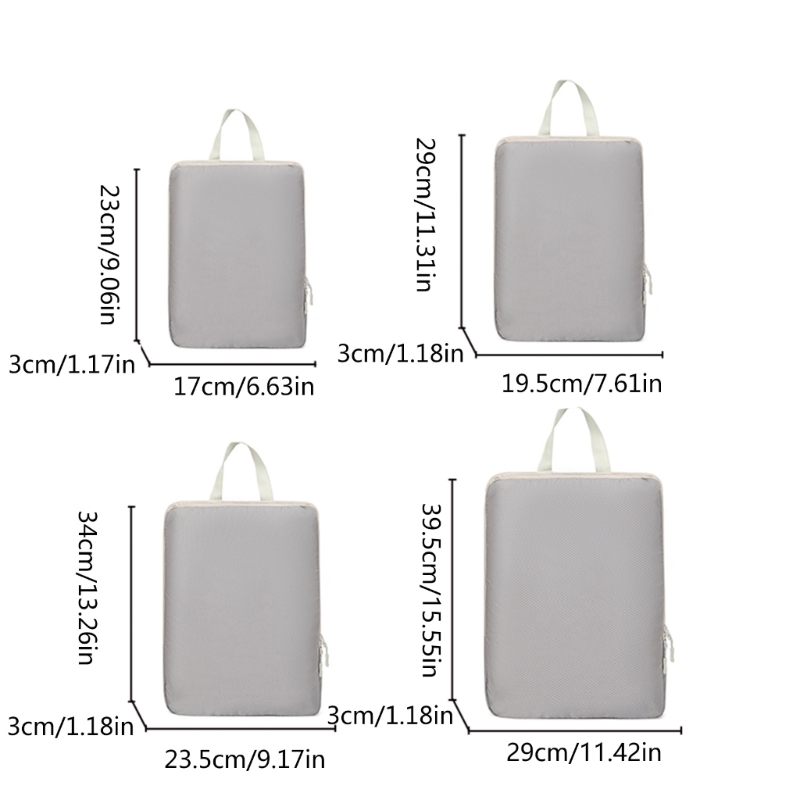 Luggage Cubes Storage Organizer Bags Suitcase Compression Packing Cubes