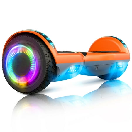 V.I.P. Bluetooth Hoverboard, 200 Lbs., Max Weight, 9 Mph Max Speed, Hoverboard with LED light 6.5" Self Balancing Electric Scooter for Kids Orange and Gray