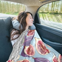 Figs Travel Blanket Pillow Compact Foldable Airplane Throw Blanket with Trolley Sleeve for Travel Camping