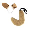 thumbnail image 3 of Conjunto de orejas y cola de animal para cosplay de niños y adultos, cola larga para actuaciones de carnaval, 3 of 8