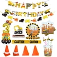 thumbnail image 2 of Juego de vajilla desechable serie Bulldozer de construcción, vasos de papel, platos, camión excavadora, globo, decoración de fiesta de cumpleaños para niños, 2 of 4