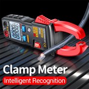 Smart Clamp Multimeter, 600A AC Current Clamp Meter with Auto-Ranging, NCV Function, LCD Display, Measures Voltage, Resistance, Capacitance, Ideal for Home, Auto, and Electrical Repairs