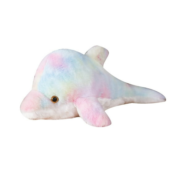 Bwiyojiz 11.8" Stuffed Animals Toys Sparkling Dolphins Doll Aquarium Souvenir Soothing Sleep Holiday Gift Toy, Gifts for Him, Multicolor