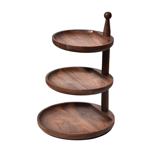 3-Tiered Serving Tray,Wooden Farmhouse Rustic Prepared Food Shelf for Cupcake Stand & Festival Gifts Display,Wood Dessert Tray for Party Wedding Supplies
