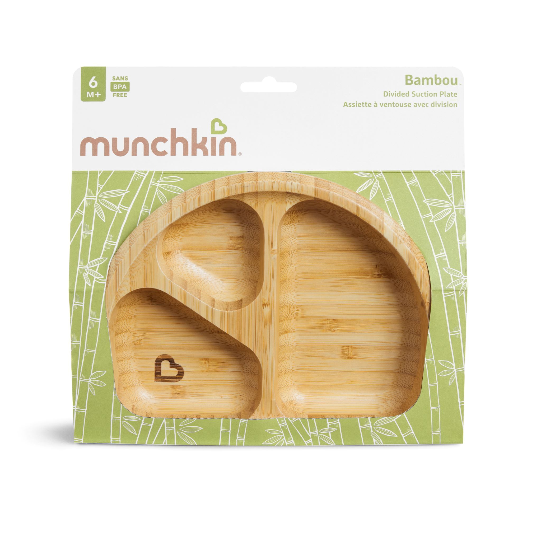 Munchkin Bambou Divided Suction Plate for Babies and Toddlers Teal Unisex Walmart