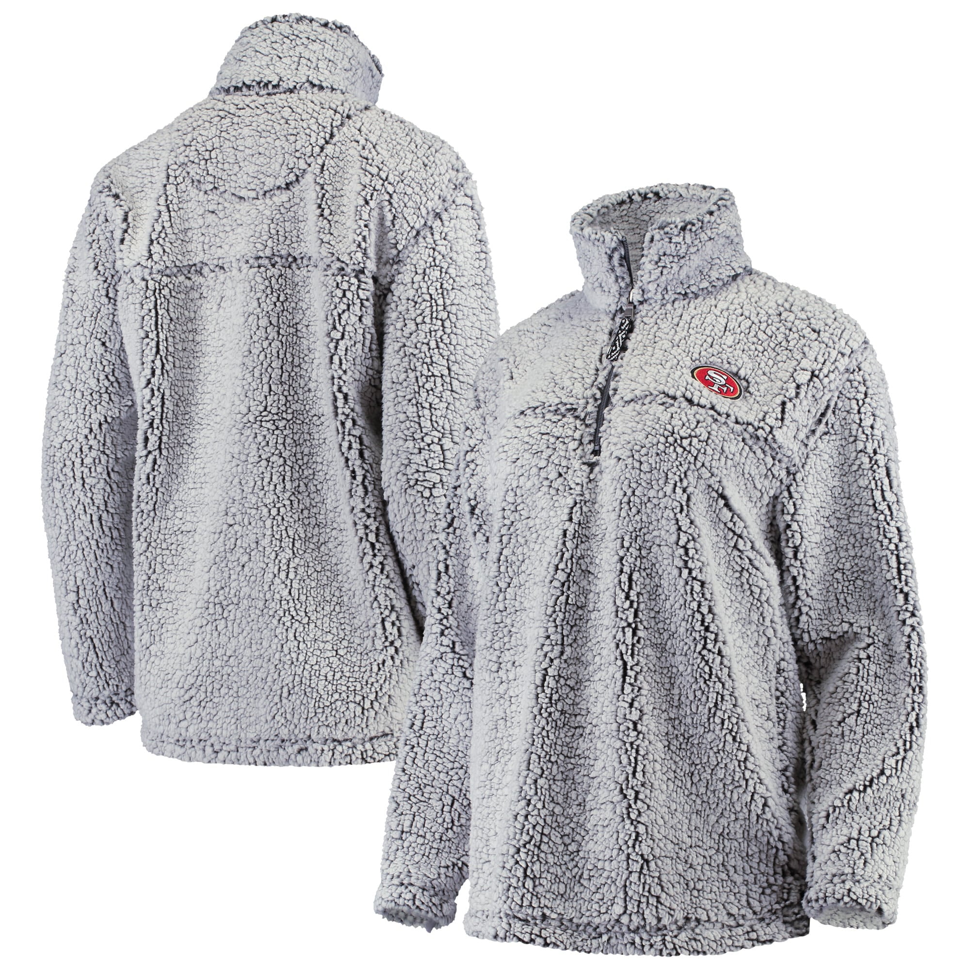 San Francisco 49ers GIII 4Her by Carl Banks Women's Sherpa QuarterZip Pullover Jacket Gray