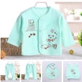 thumbnail image 2 of Ketyyh-chn99 Layette Set For Boys 5PCS Newborn Boys Girls Baby Cotton Clothes Tops Hat Pants Suit +Bib Outfits Sets for 0-3 Months,Blue, 2 of 5
