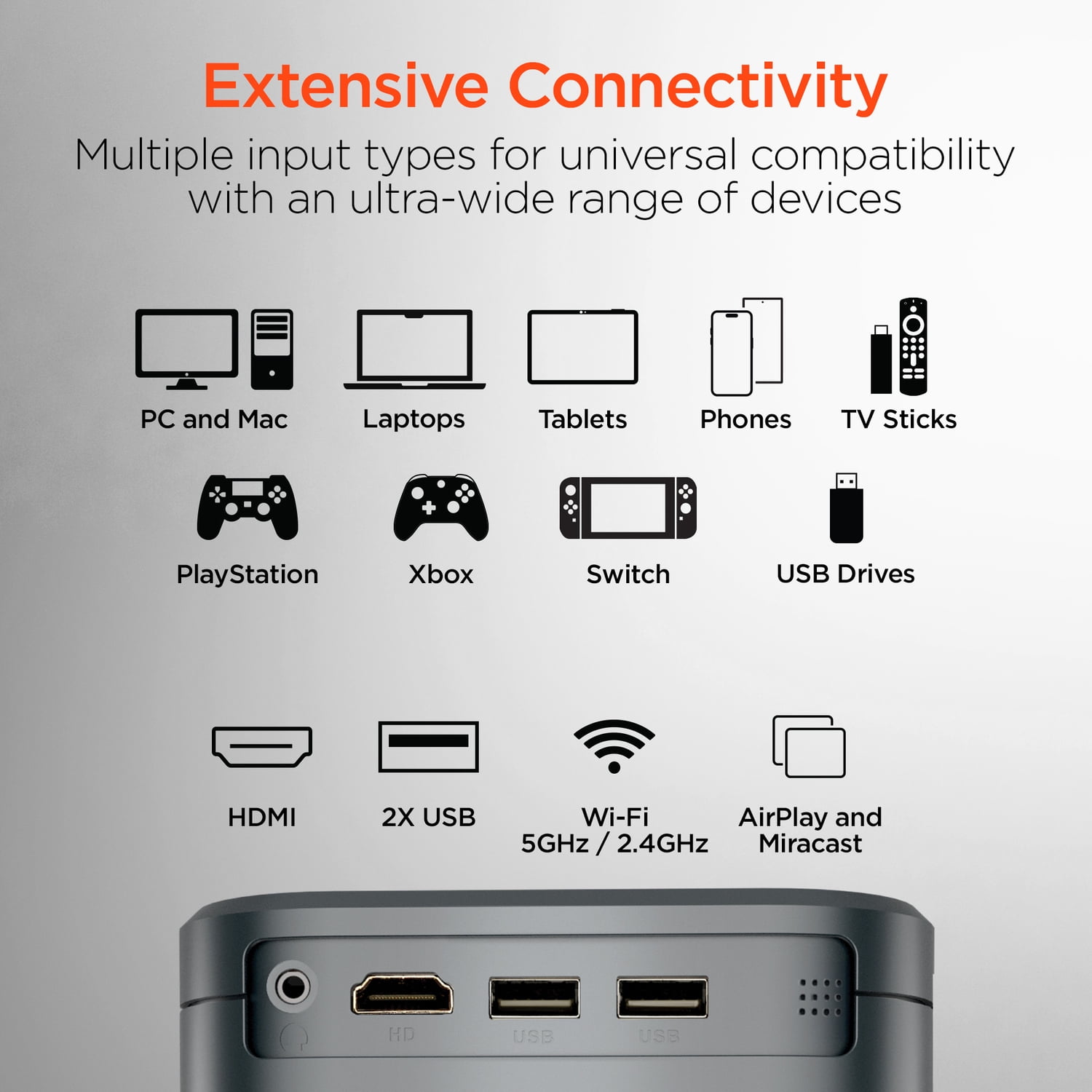 HyperGear CinéMini 720p HD Portable Mini Projector, 16072