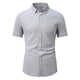 thumbnail image 1 of Blusa y camisa de manga corta con cuello vuelto para hombre, estilo informal de negocios, color liso, con solapa y botones, a la moda, de manga corta, 1 of 8