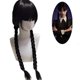 thumbnail image 1 of Conjunto de disfraz de Cosplay de miércoles Addams para niñas de 4 a 9 años, vestido de fiesta de carnaval, pelucas, vestido y pelucas, regalos, 1 of 4