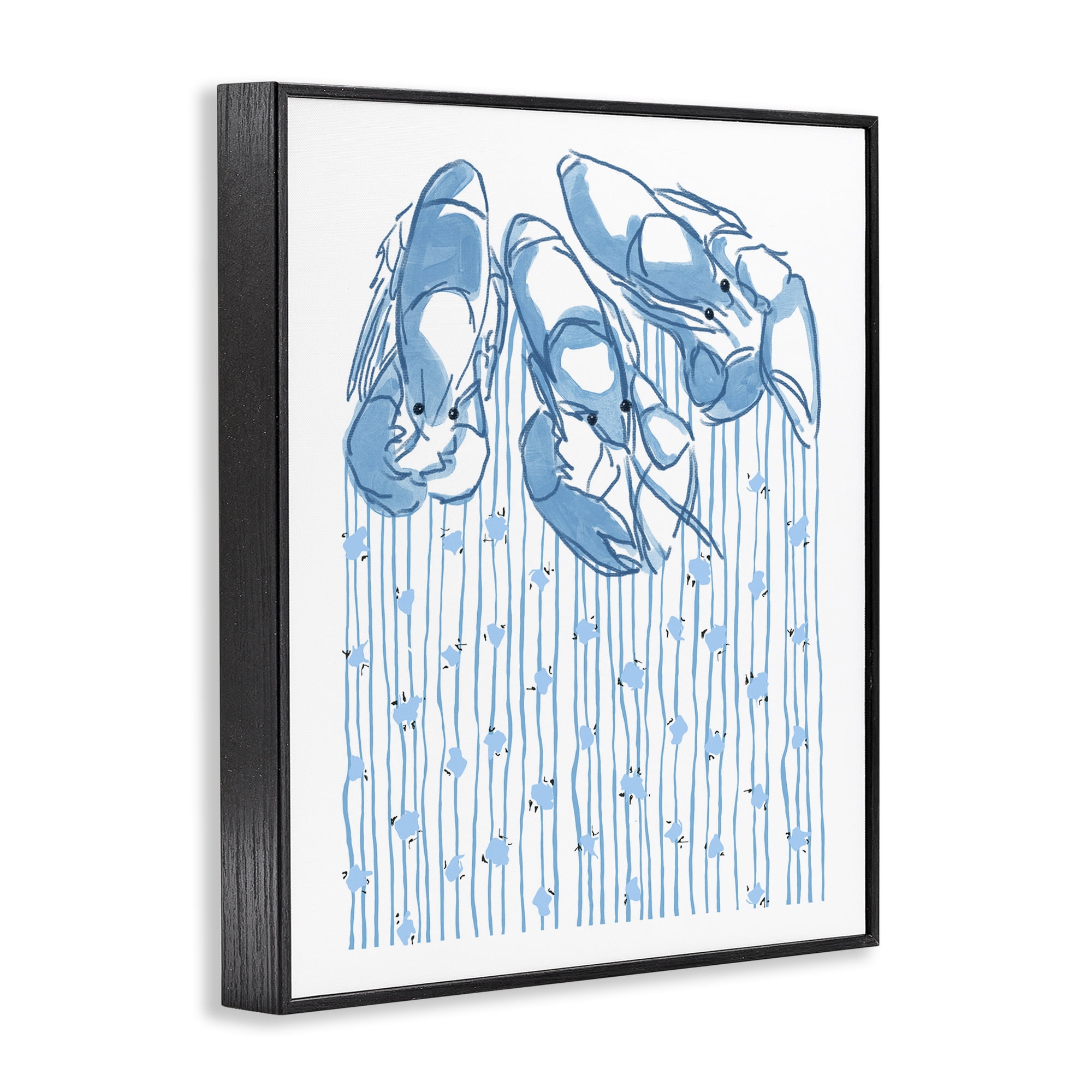 Stupell Industries Lobster Trio with Strings Black Framed Giclee Art, design by Melissa Tilley
