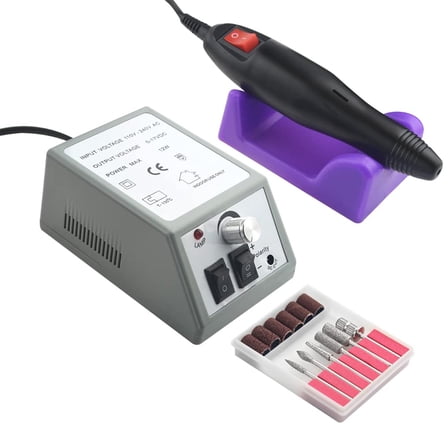 Variable Speed Control 20000 RPM Electric Nail Drill with Manicure Kit, Grey