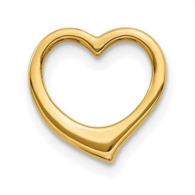 Finest Gold 11 x 12 mm 14K Yellow Gold 3-D Floating Heart Slide Pendant