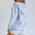 thumbnail image 4 of LowProfile Womens Sweatshirts Winter Fall Clothes Long Sleeve Hoodies Oversized Pocket Drawstring Zipper Track Solid Top Sweaters Outfits Casual Tops Grey XL, 4 of 7