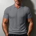 thumbnail image 2 of FRSASU Men's Polo Shirt Short Sleeve Jacquard Business Casual Breathable Casual Summer Tops Dark Gray, 2 of 8