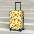 thumbnail image 2 of Lsque European-style Pattern Sunflower Printed Luggage Cover, Travel Luggage Protector,Scratch and Dirt Resistant, Fits 18-32 Inch Luggage - Large, 2 of 9