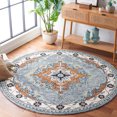 thumbnail image 2 of SAFAVIEH Metro Emmeline Medallion Area Rug, Blue/Ivory, 6' x 6' Round, 2 of 8