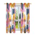 thumbnail image 7 of Yayeee Window Curtains Light Filtering 63"x52" Grommet Panel Pair Home Living Room Decor, Art Geometric, 7 of 7