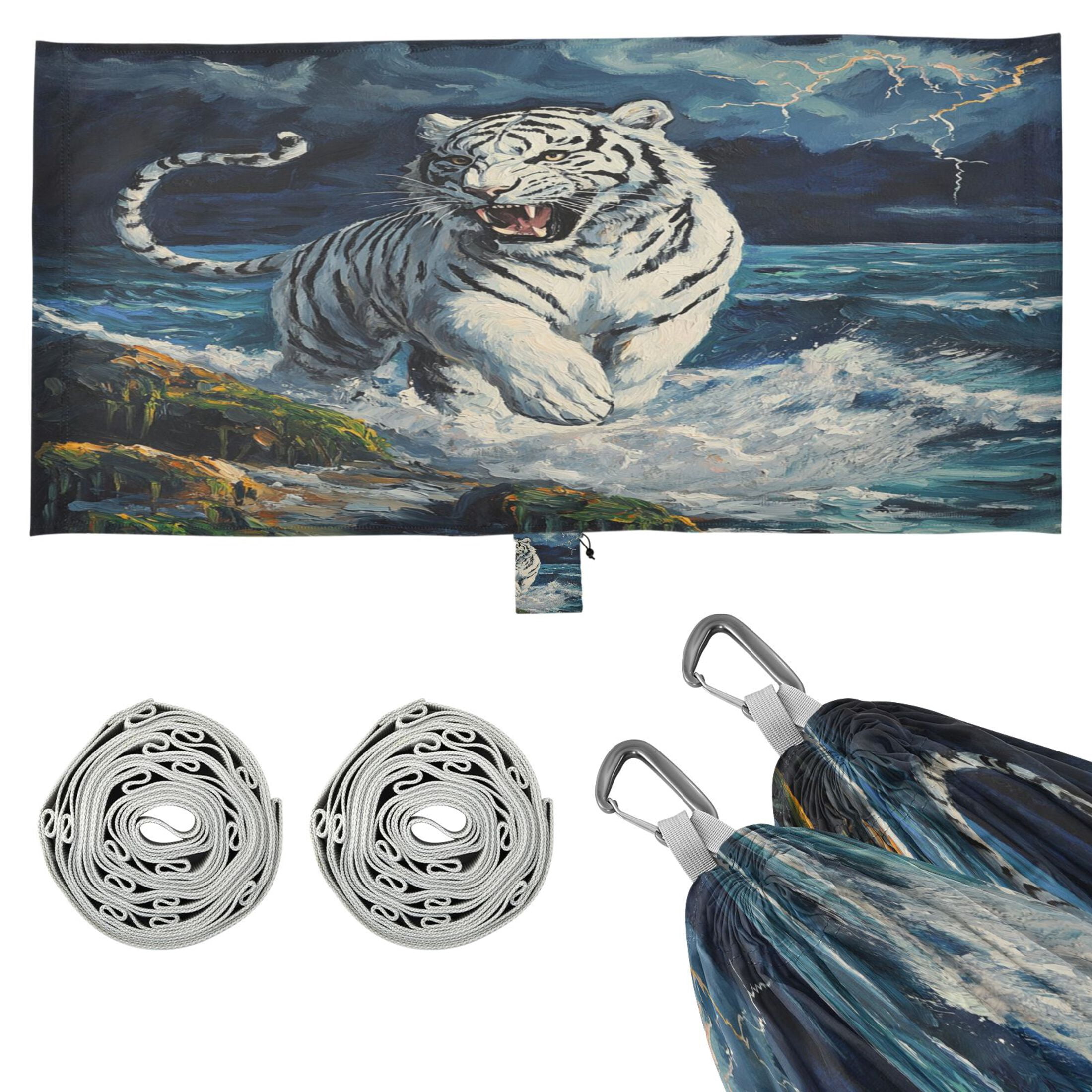 Hammock Camping Hammock Nylon Portable Hammock Travel Camping Hammock The Sea and The White Tiger