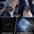 thumbnail image 4 of ZUNPAI Mens Watch Sports Multifunction Chronograph Quartz Analog Wristwatch for Men Stainless Steel Fashion Rubber Strap Watches, 4 of 7