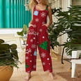 DENGDENG Christmas Athletic Jumpsuits for Women Santa Deer Snowflake