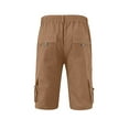thumbnail image 5 of CenturyX Men Sports Casual Shorts Elastic Waist Pockets Loose Straight Cargo Short Pants Khaki XXL, 5 of 6
