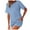 Blue, variant on Riforla Women's 2 Piece Outfits Ribbed Short Sleeve Drop Shoulder Tee and Shorts Set Short Sets for Women Grey M