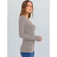thumbnail image 3 of ANRABESS Long Sleeve Shirts for Women Soft Comfy Ribbed Knit Fitted T-Shirts Casual Trendy Y2K Basic Tops Fall Winter Underscrub Layering Clothes Gray Khaki Small, 3 of 11