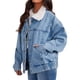 thumbnail image 1 of Chaqueta Vaquera Cálida para Mujer, Estilo Boyfriend, Tipo Camionero Azul L, 1 of 10
