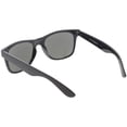 thumbnail image 4 of Classic Horn Rimmed Sunglasses Wide Arms Mirrored Square Lens 55mm (Shiny Black / Silver Mirror), 4 of 4
