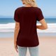 thumbnail image 5 of Top para mujer,Camiseta informal para mujer, cuello redondo, manga corta, mezcla de nailon y elastano, ajuste cómodo para uso doméstico y diario, sopatenor, 5 of 9