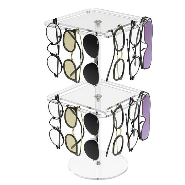 Yuarrent Solución de almacenamiento para gafas de sol Expositor giratorio para organizar la colección de gafas Almacenamiento y organización del hogar D