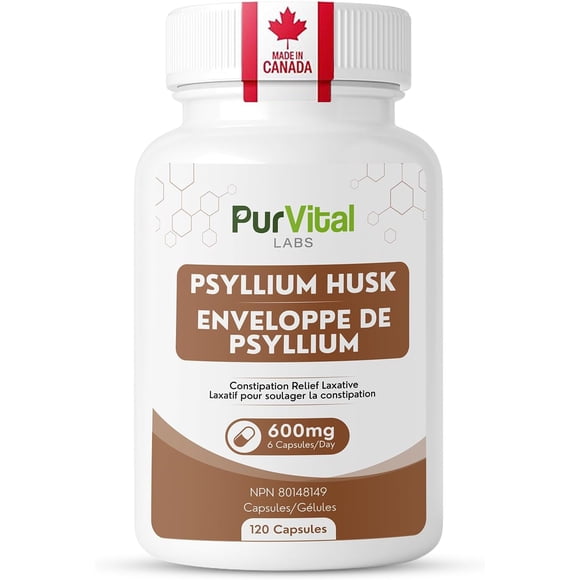 PurVital Labs Psyllium Husk Capsules 600mg