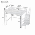 thumbnail image 3 of Mirightone Twin Size Loft Bed with Stairs and Storage, Metal Loft Bed Frame with A Shelf and Large Under-Bed Space, Heavy-Duty Loft Beds for Boys Girls Teens, White, 3 of 7