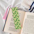thumbnail image 4 of Kdxio Avocado Green Striped Print Metal Tassel Bookmarks,Perfect Gift for Art Lovers and Bookworms Metal Bookmarks for Women, 4 of 8