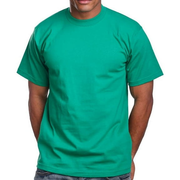 2 Pack PRO 5 Super Heavy Men's Short Sleeve Crew Neck T-Shirt - Kelly Green - Large