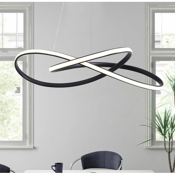 Aiwen Unique Geometric Pendant Light Modern Illumination Hanging LED Lamp Fixture Black