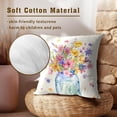 thumbnail image 5 of Spring Flowers Throw Pillow Cover 16x16 Inch Pack of 2 Watercolor Floral and Butterfly Cushion Pillow Case Square Cotton Flower and Leaves Pillowcase for Spring Party Bed Sofa Home Car Bedroom Outdoor, 5 of 6
