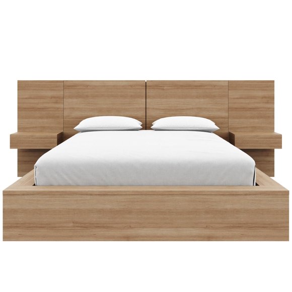 James 4-Piece Bedroom Set With Bed, Headboard and 2 Floating Nightstands