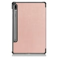 thumbnail image 3 of TOP SHE Case for 2021 Samsung Galaxy Tab S7 FE (12.4", Model SM-T730), Tab S7 Plus 12.4-inch Case (SM-T970) - PU Leather Hard Plastic Case, Slim Lightweigt Smart Stand Trifold Flip Cover (Rosegold), 3 of 10