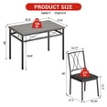 thumbnail image 2 of 5 Piece Dining Table Set for 4, Modern Small Table and Chairs Set with Metal Frame, Rectangular Dining Room Table for Kitchen, Small Space Dinette, Gray or Retro Color, 2 of 8