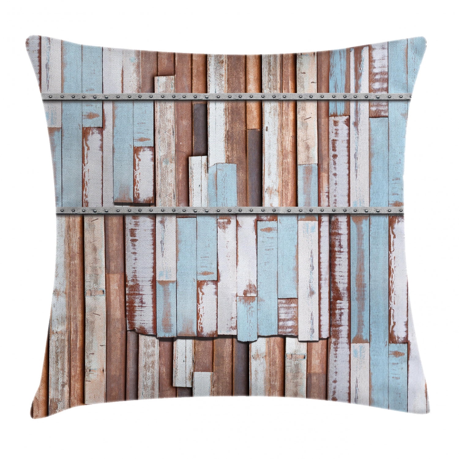 Rustic Decor Throw Pillow Cushion Cover, Long Wooden Planks Tree