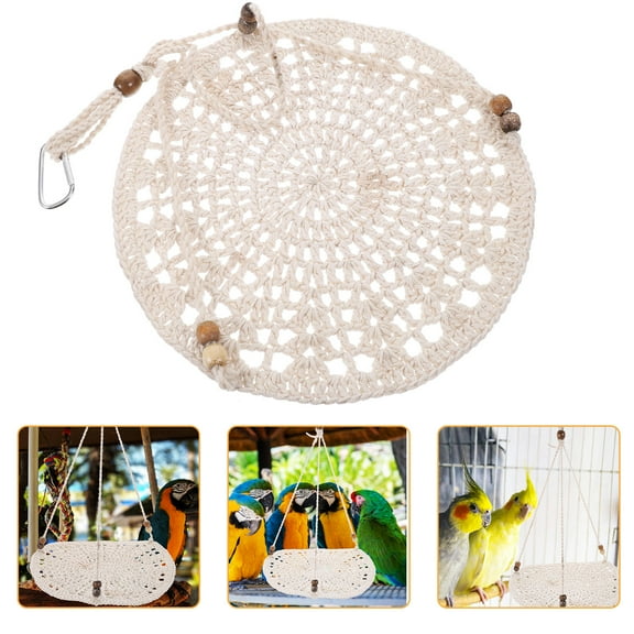 LOLIPPYY Beige Cotton Hanging Reptile Hammock Bed Rest for Bearded Dragons 1 Pack 14x10 Inches Comfortable