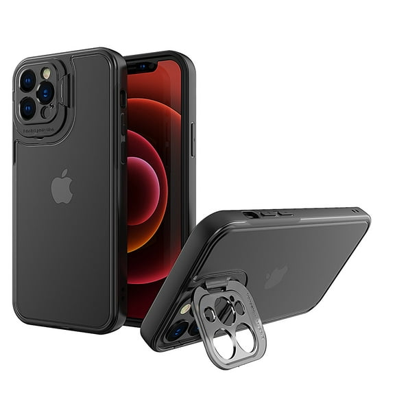 Xpm Case for Apple iPhone 13 Pro Max (6.7") Hybrid Tinted with Raised Camera Protection & Invisible Stand Kickstand Slim Cover for iPhone 13 Pro Max - Black