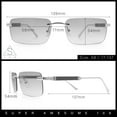 thumbnail image 3 of Mens Luxury Hip Hop Rapper Beveled Rimless Narrow Rectangle Sunglasses Gold - Clear Mirror, 3 of 8
