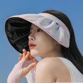thumbnail image 3 of 56-58cm Circunferencia del sombrero Color degradado del arco iris Sombrero protector solar Sombrero para el sol anti-ultravioleta de verano femenino Sombrero de concha superior vac, 3 of 5