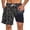 Black, variant on XFeng Men's 2 in 1 Swim Trunks, Print Board Shorts with Compression Liner, Quick Dry Beach Swim Shorts with Pockets