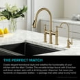 thumbnail image 4 of KRAUS Allyn Transitional Bridge Kitchen Faucet and Water Filter Faucet Combo in Brushed Gold, 4 of 11
